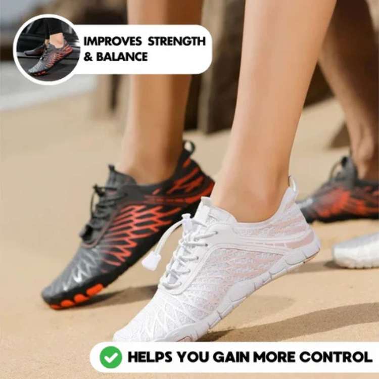 Pair of unisex flexible non-slip barefoot shoes for hiking and outdoor activity