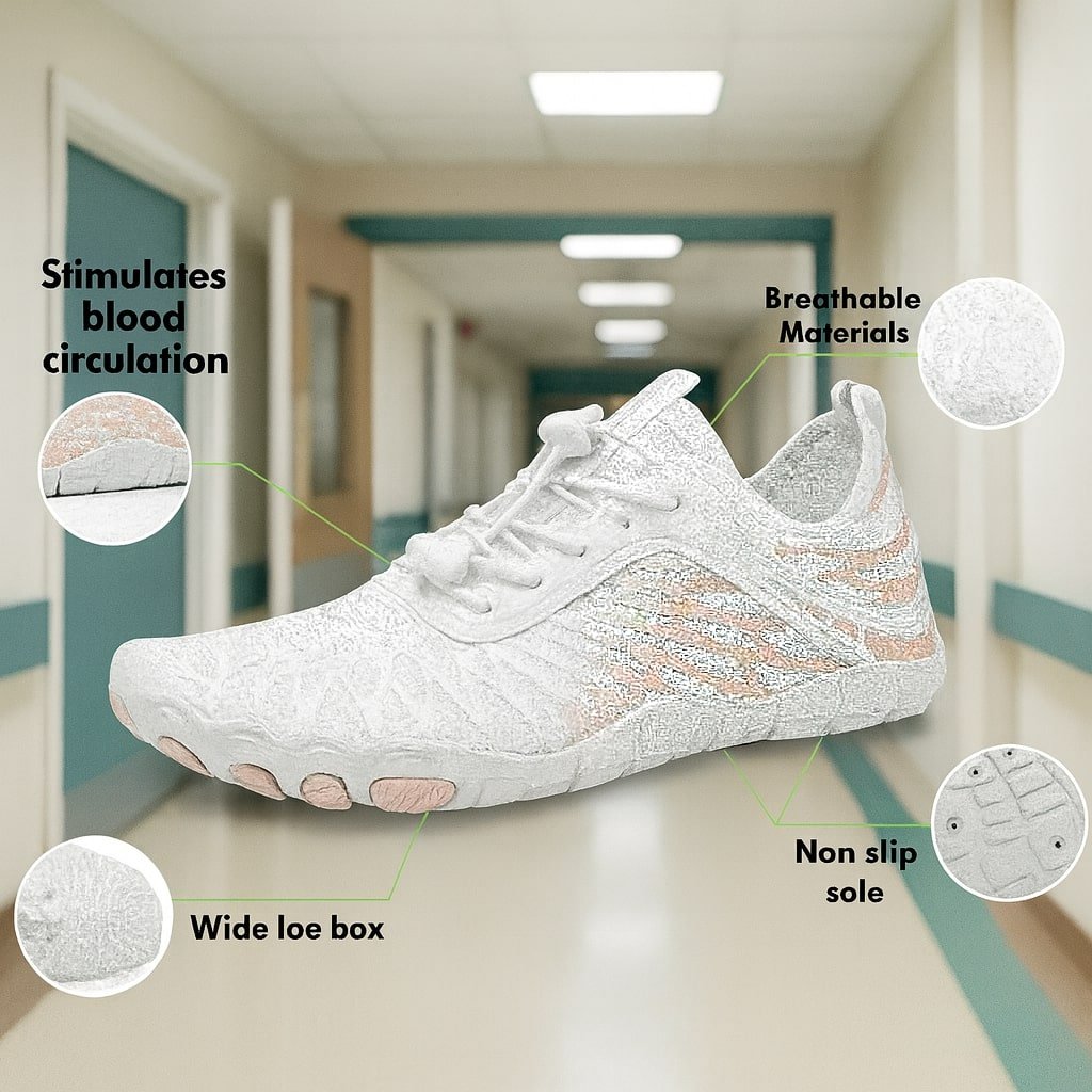 Close-up of flexible sole on unisex barefoot shoes, promoting natural foot health