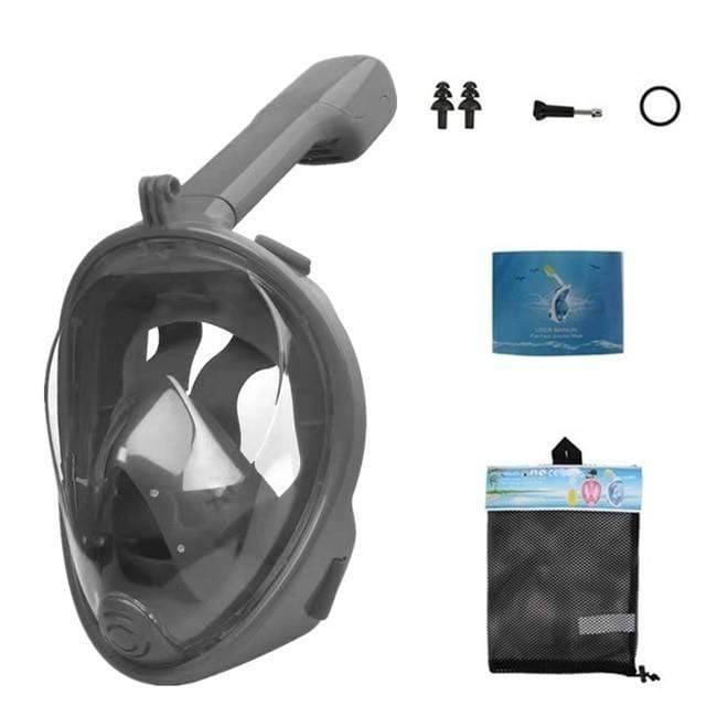 Ergonomic full face anti-fog snorkeling mask in red, comfortable swimming equipment