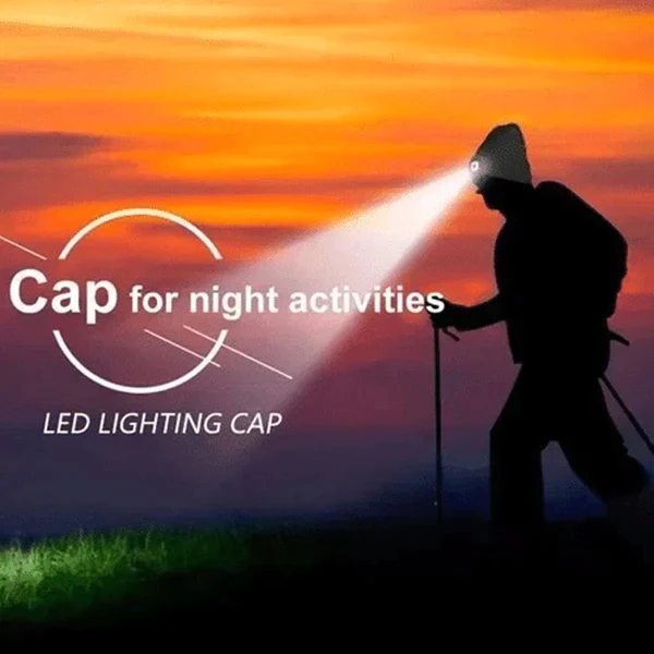 Adjustable LED beanie in a neutral color, suitable for all genders and various outdoor active sports.