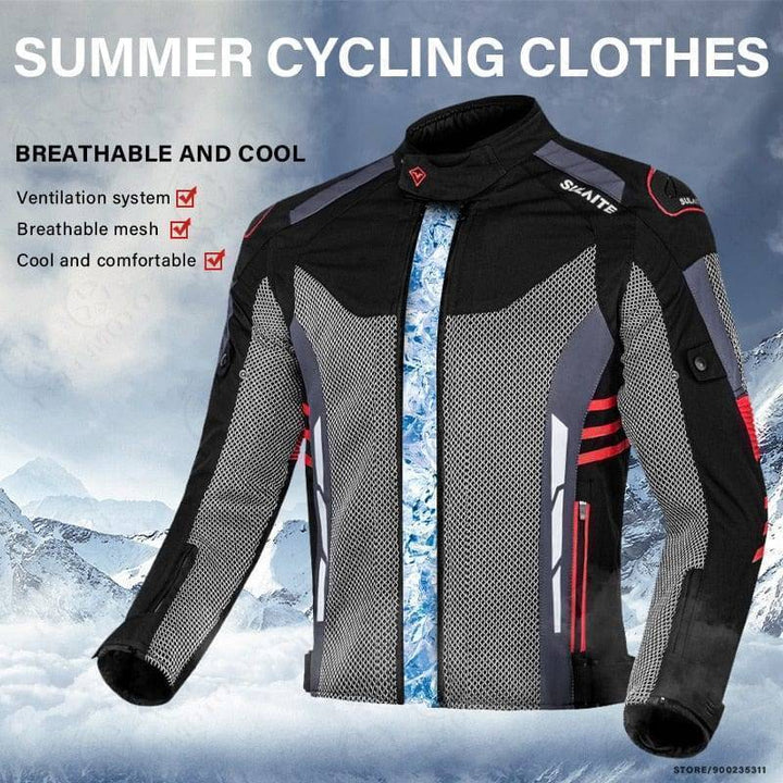 Lightweight summer riding jacket for men and women, made of ventilated mesh with full CE protection