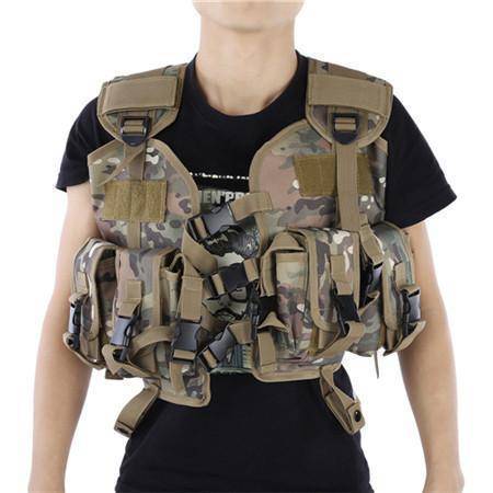 Adjustable shoulder straps of a Molle tactical vest, ensuring comfortable fit for all users