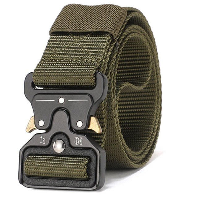 Adjustable tactical utility belt for outdoor with durable quick release buckle and rugged nylon material