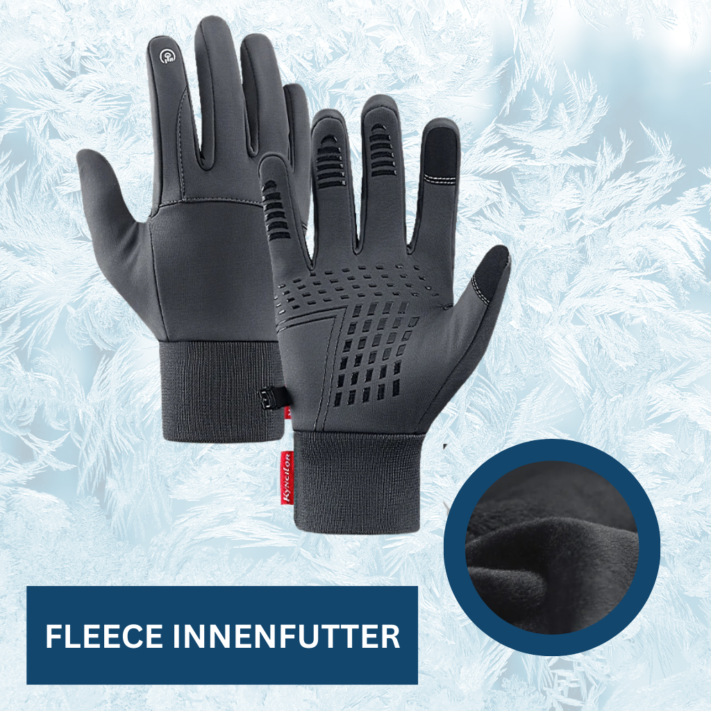 Black unisex thermal gloves featuring elastic cuff for a snug fit in cold weather