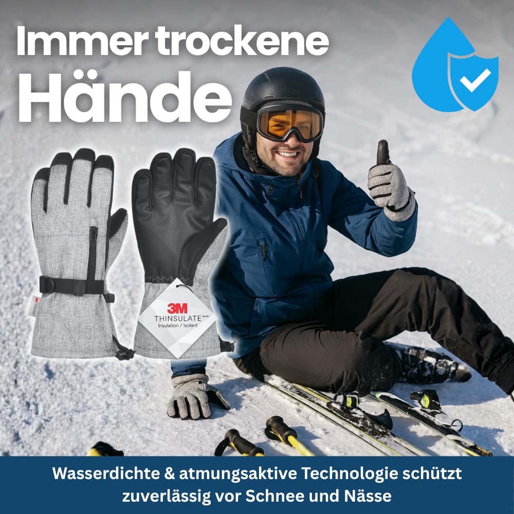 Close-up of a unisex thermal snow glove, ideal for winter sports and extreme cold