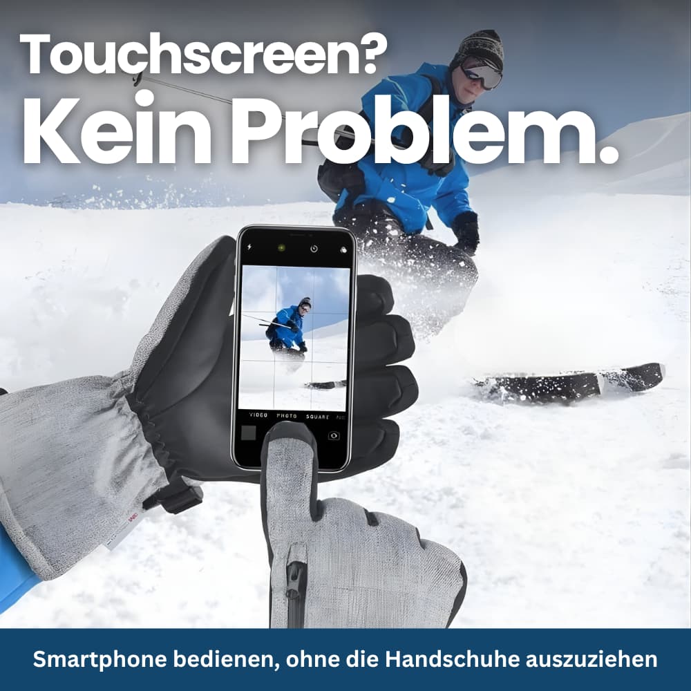 Waterproof winter gloves, black, protecting hands from snow and ice during outdoor activities