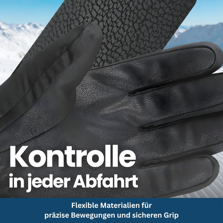 Unisex cold weather gloves with elastic cuffs, perfect for skiing, hiking, and snow