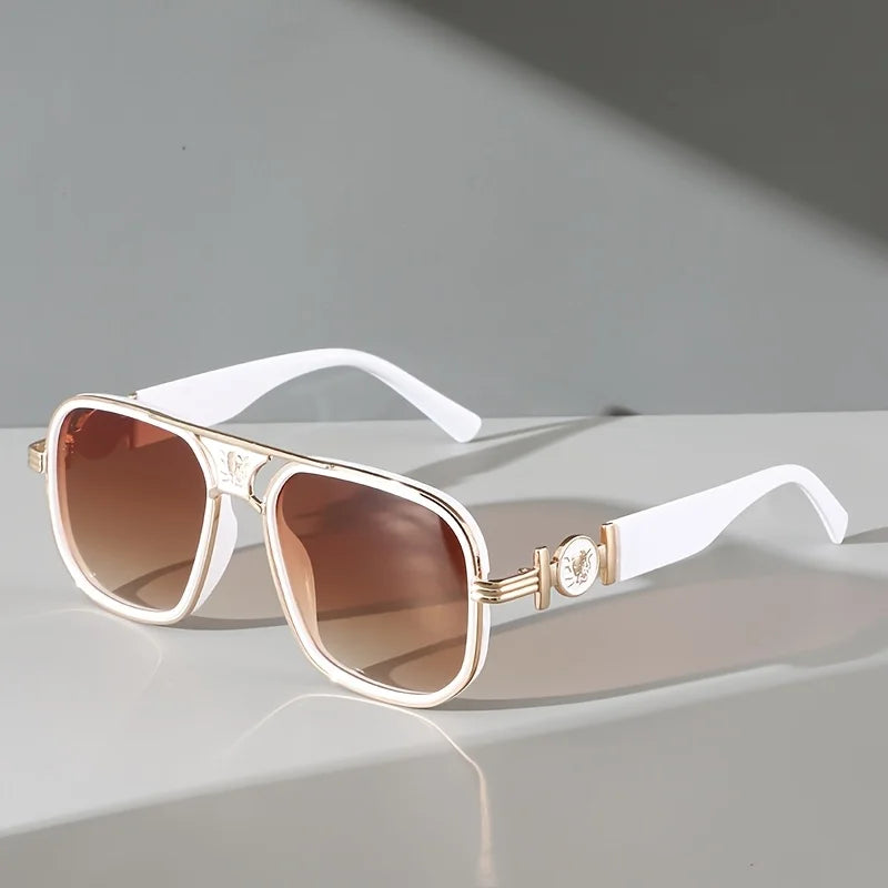 Fashionable unisex bold sunglasses for eye protection. Designer style UV400 eyewear, perfect for summer.