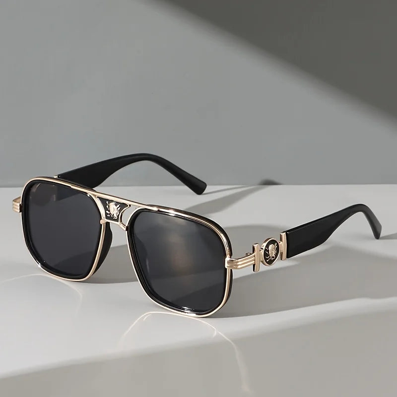 Bold unisex designer sunglasses, UV400 eye protection. High-fashion statement eyewear with an Italian style.