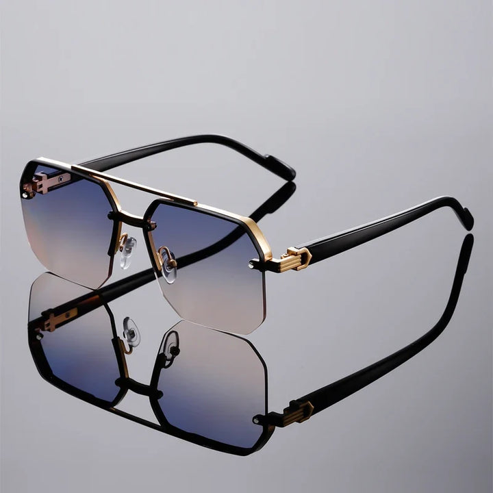 Unisex bold geometric sunglasses with UV protection, gradient lenses, and lightweight design.