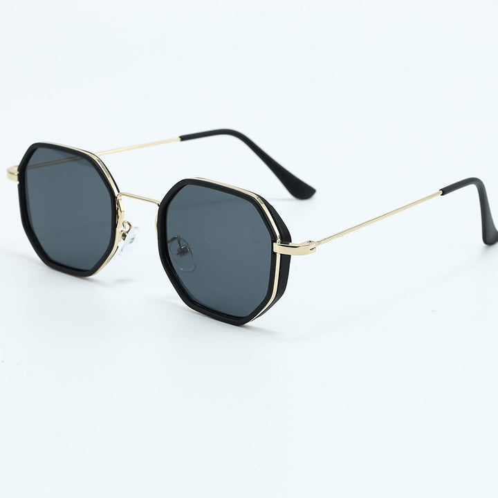 Unisex hexagonal sunglasses with UV400 protection. Lightweight metal frame, modern & stylish shades.