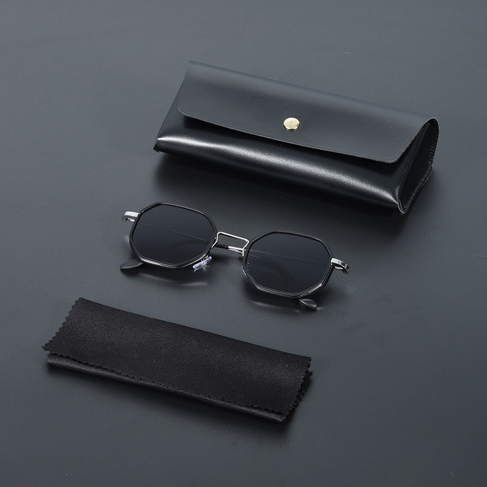 Stylish unisex hexagonal shades. Lightweight metal frame for modern fashion eyewear.