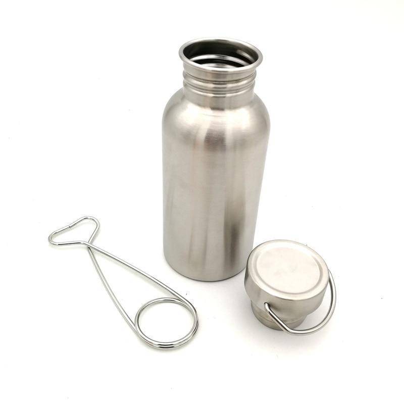 Unisex bushcraft stainless steel wide mouth water bottle for camping & hiking hydration