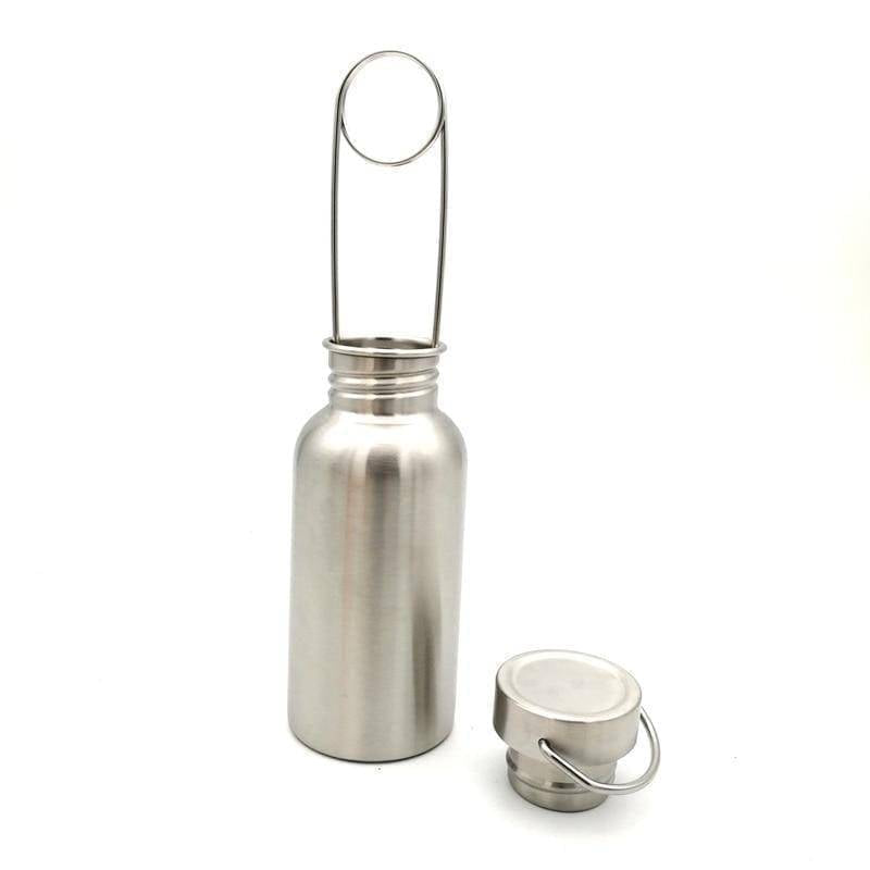 Durable bushcraft stainless steel wide mouth water bottle, ideal for outdoor gear & camping