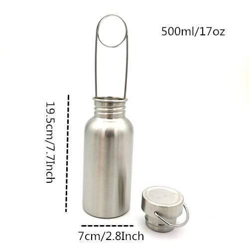 Rugged stainless steel wide mouth water bottle, perfect for bushcraft and camping adventures