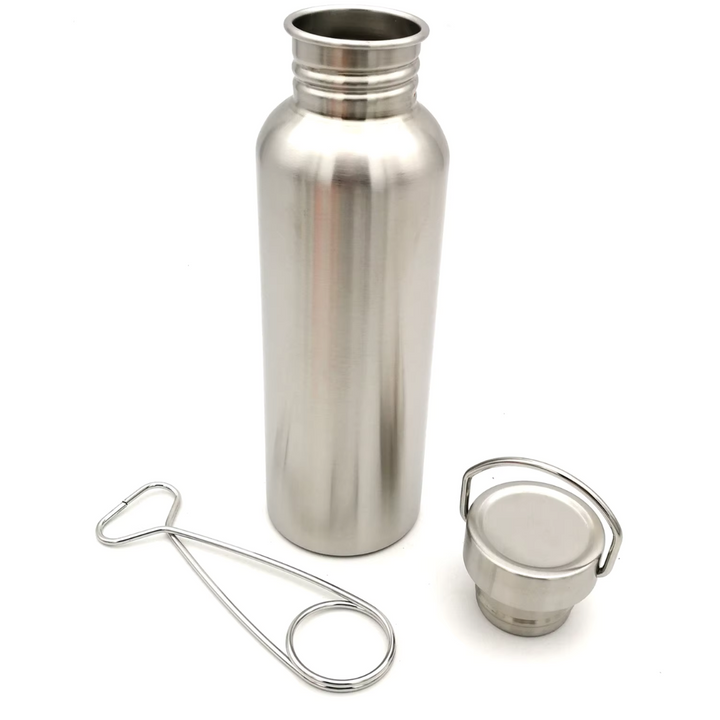 Versatile stainless steel water bottle for bushcraft, hiking, and all outdoor activities