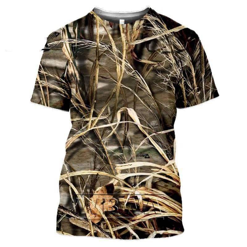 Adventure gear camouflage t-shirt for men and women, short sleeve, durable polyester spandex