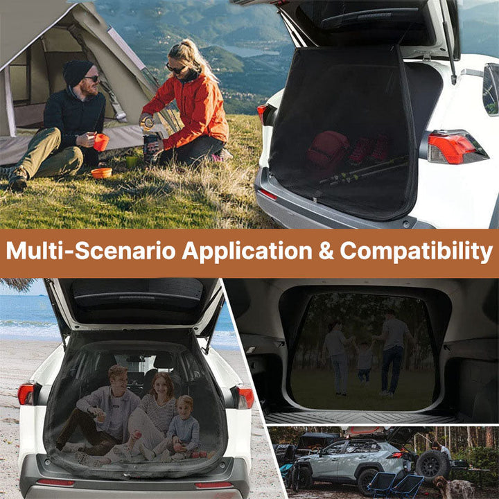 Outdoor travel mosquito net compatible with car trunks, fine mesh for unisex camping shelter, easy setup