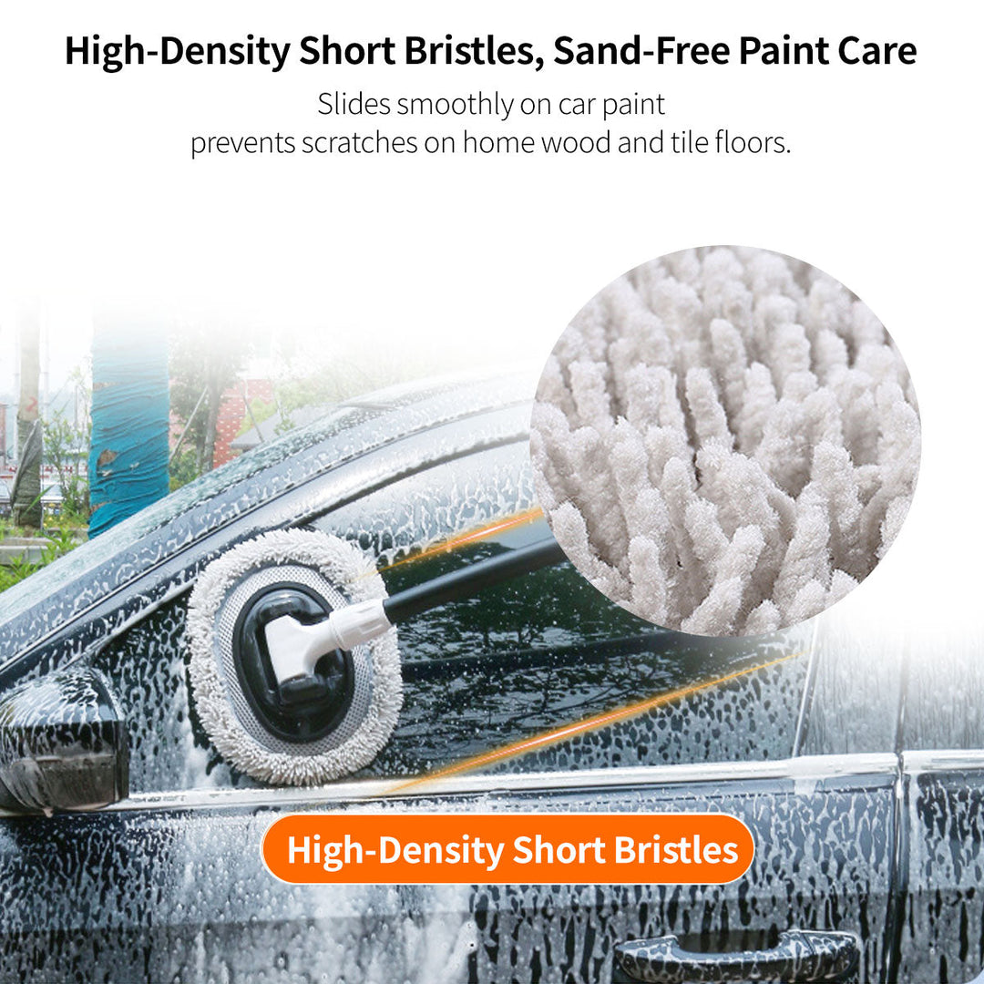 Auto detailing car wash mop with adjustable ergonomic handle, soft chenille for a pristine finish.