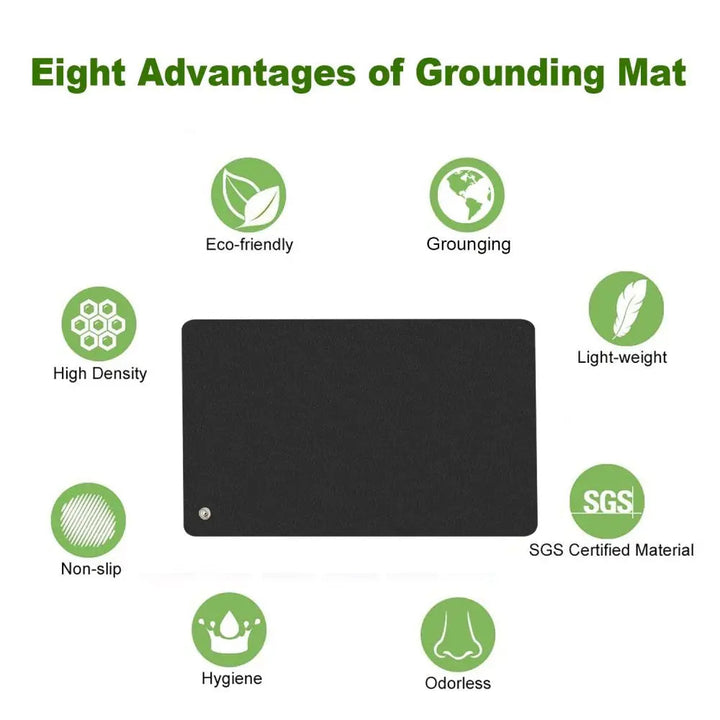 Compact grounding mat earthing pad, ideal for travel or home, supporting natural health and energy.