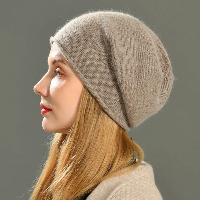 Unisex cashmere wool beanie, soft & warm winter hat. Perfect luxury accessory for cold weather & fall fashion.