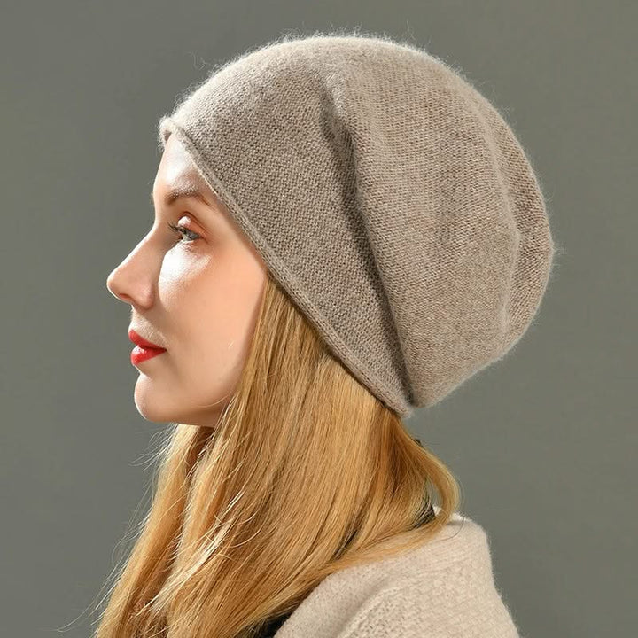 Unisex cashmere wool beanie, soft & warm winter hat. Perfect luxury accessory for cold weather & fall fashion.