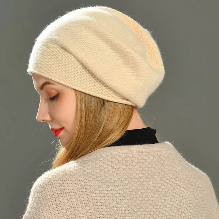 Soft unisex cashmere wool beanie. A warm, cozy luxury accessory perfect for cold weather & fall style.