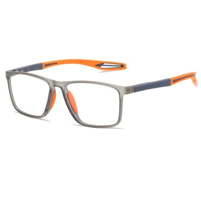 Person comfortably reading a book with ClarityFlex featherlight unisex reading glasses for near vision.