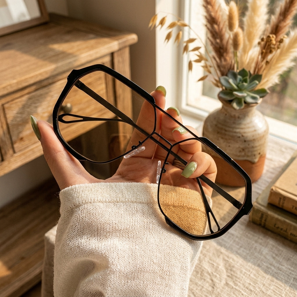 Sleek black metal frame aviator sunglasses, a versatile fashion accessory for modern individuals.