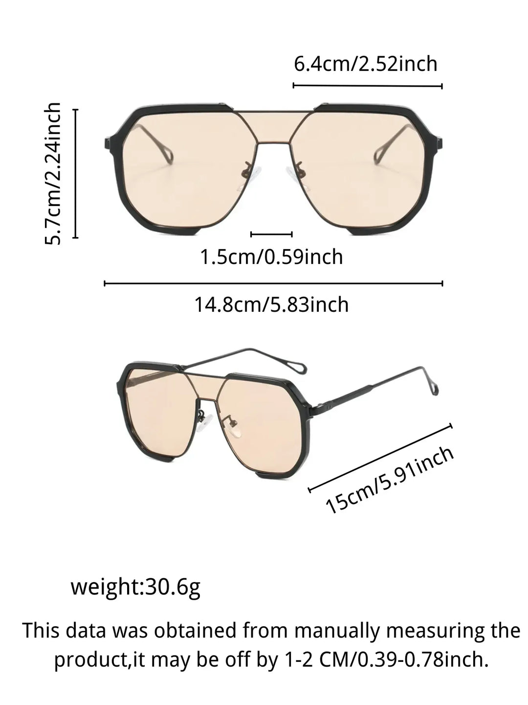 Model wearing classic aviator sunglasses, showcasing sleek metal frame & stylish tinted lenses.
