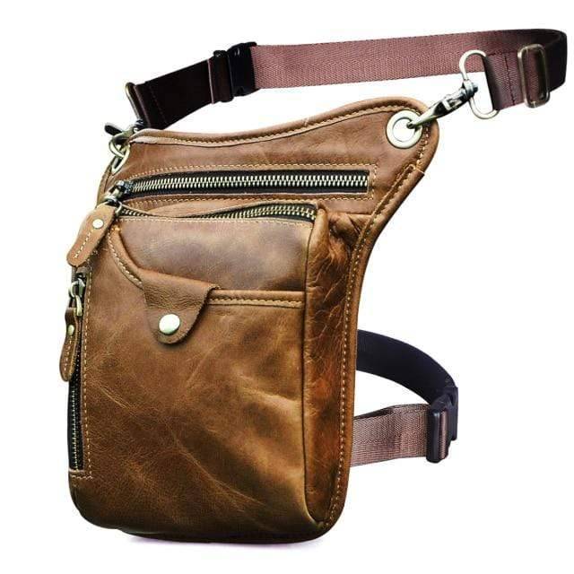 Classic genuine leather shoulder bag, multiple pockets for organized travel, unisex design