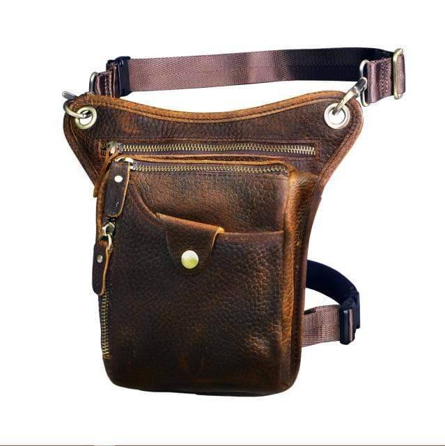 Unisex genuine leather waist pack in action, secure and stylish for travel