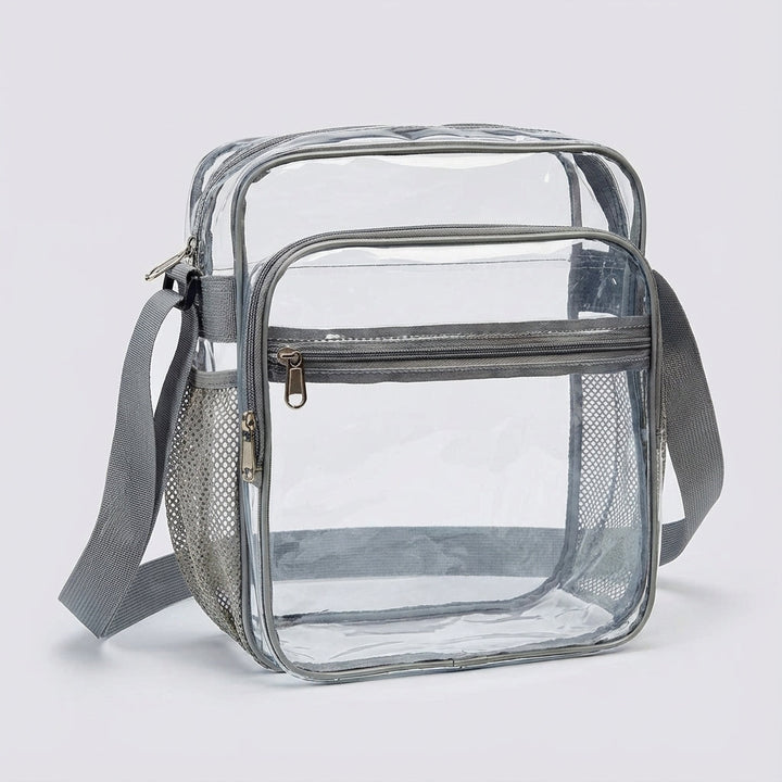 Hands-free security-approved clear stadium bag. Easy access & view of contents for quick entry.