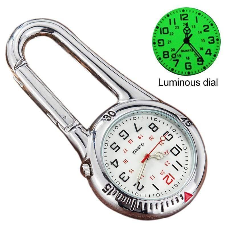 Unisex Clip-On Carabiner Quartz Pocket Watch, ideal for outdoor adventures, camping and hiking