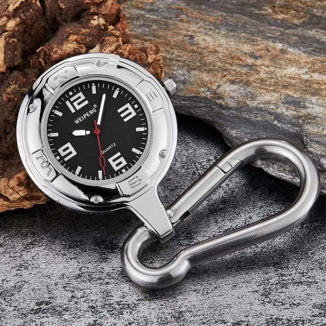 Adventure-ready carabiner quartz watch, an essential piece of camping and hiking equipment