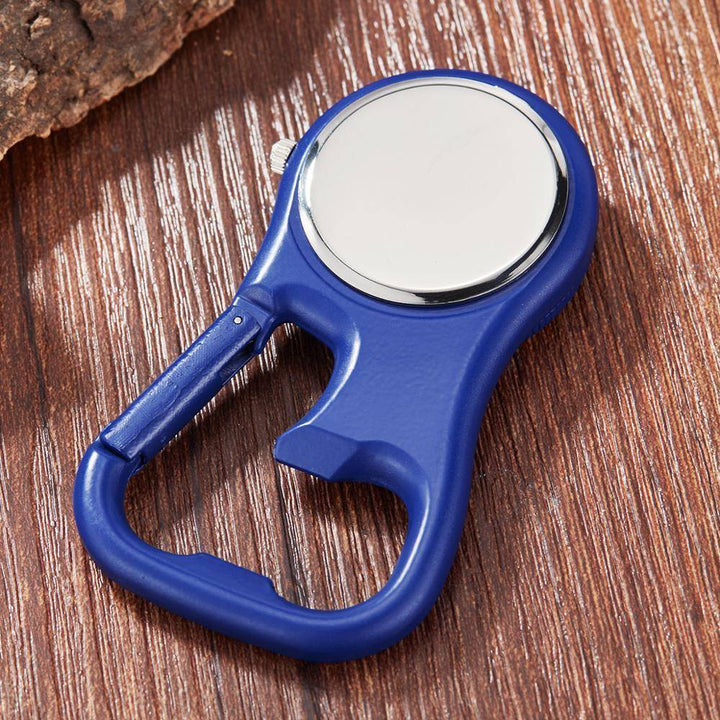 Unisex adventure watch with a large, easy-to-read luminous dial and functional carabiner clip