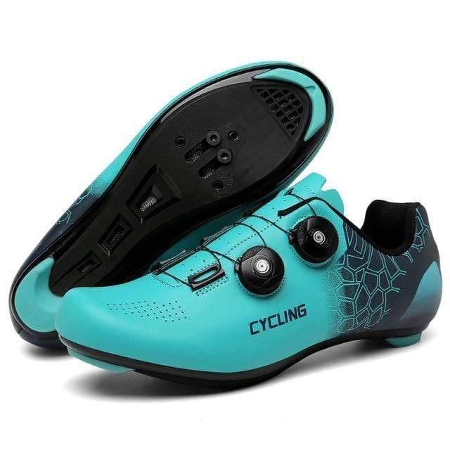 Close-up of the automatic swivel mechanism on unisex cycling shoes. Essential for clipless bike shoes.