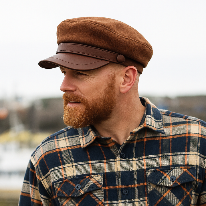 Black European Fisherman Cap, a stylish unisex accessory for coastal fashion and casual wear.