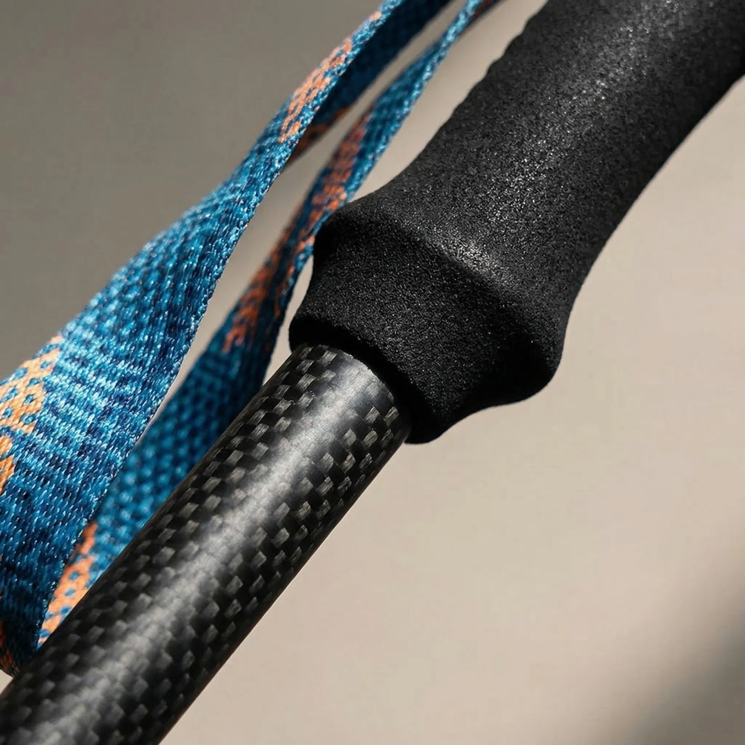 Unisex hiking poles, collapsible carbon fiber for improved stability on trails & mountaineering.