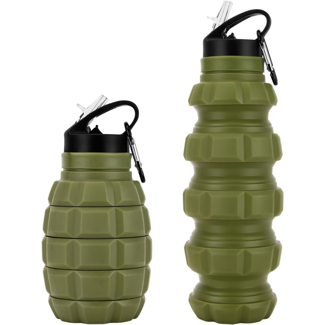 Smart hydration: reusable 575ml silicone travel bottle, easy to pack & carry.