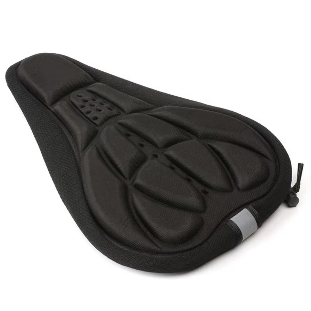 Unisex ComfyRide black bike saddle cover for enhanced cycling comfort