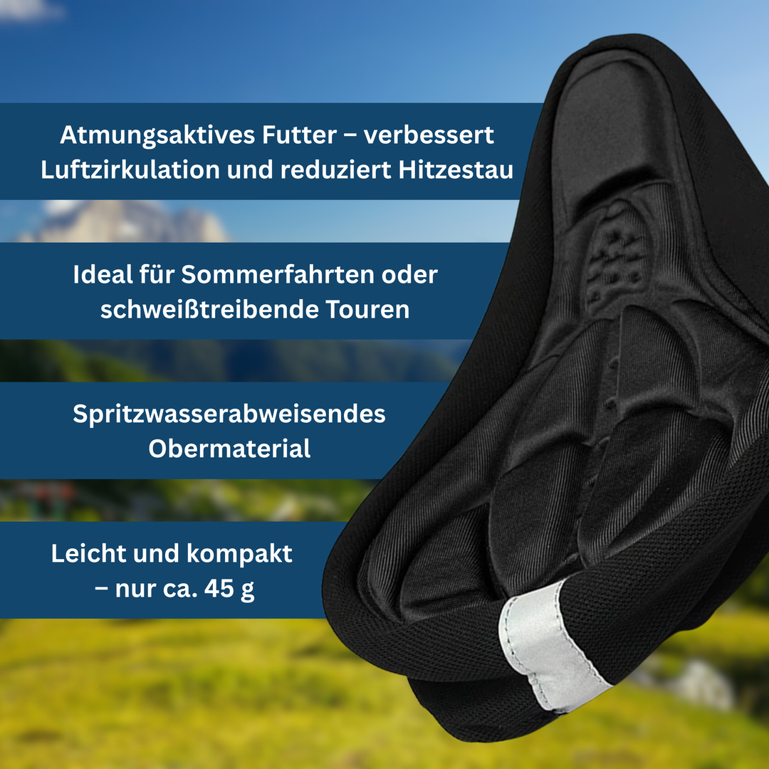 ComfyRide cushioned saddle cover, ergonomic design for bike riding