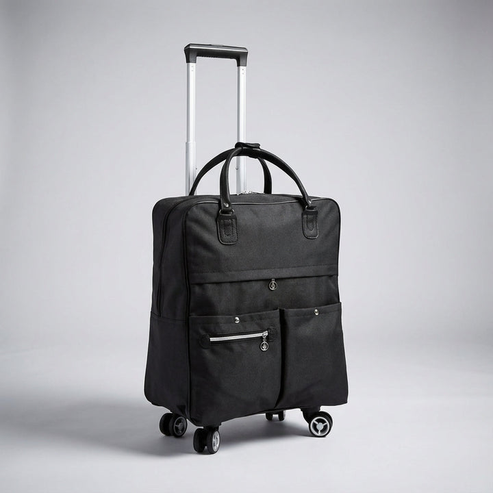 SwiftCabin compact carry-on luggage, durable Oxford fabric, fits under airline seats as a personal item.