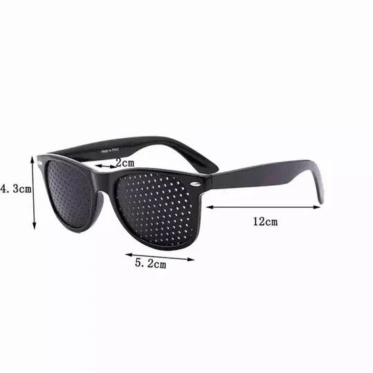 Pinhole glasses for astigmatism, nearsightedness, and farsightedness. Natural vision improvement and eye strain relief.