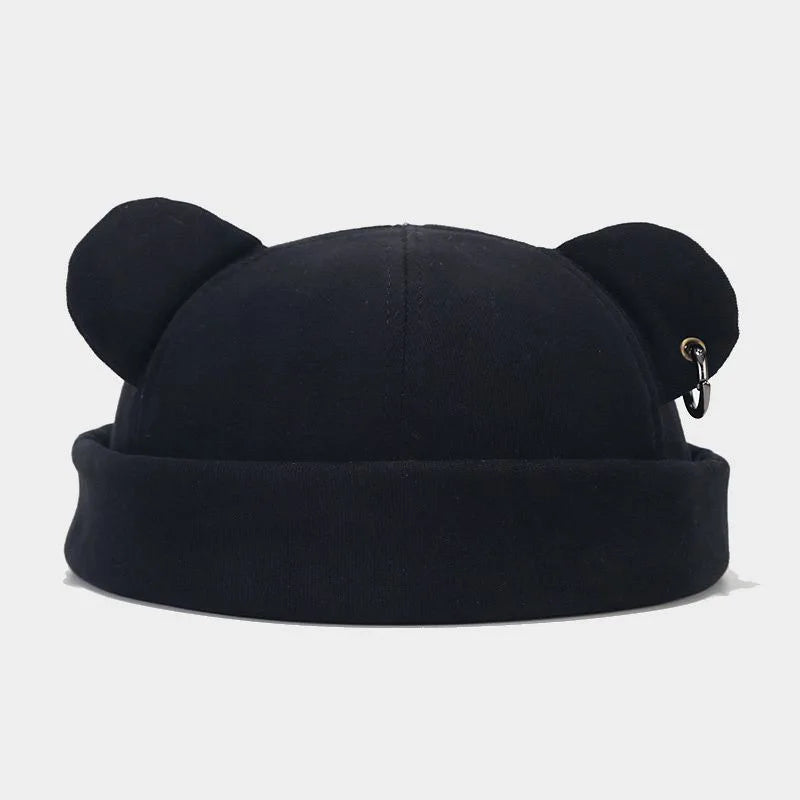 Soft, cozy unisex bear beanie hat with adorable ears, ideal for adding a cute animal touch to your winter look.