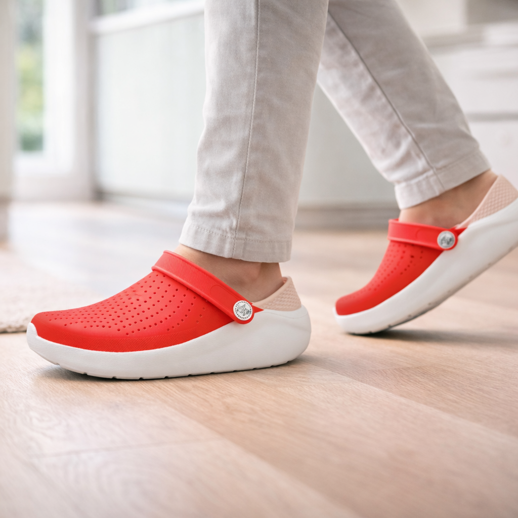 Unisex comfort sandals. Padded, cushioned, lightweight, and with arch support for daily walking.