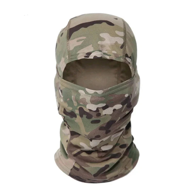 Breathable camo balaclava for tactical use, full face cover, perfect for hiking & cold weather