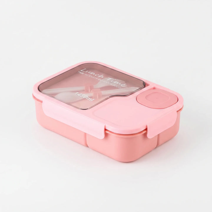 Unisex 3-compartment lunch box with utensils for meal prep, food storage, and on-the-go healthy meals.