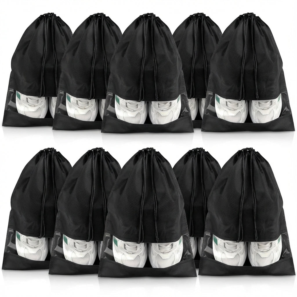 Practical unisex drawstring shoe storage bags. Keep your shoes separate & protected while traveling, dustproof.