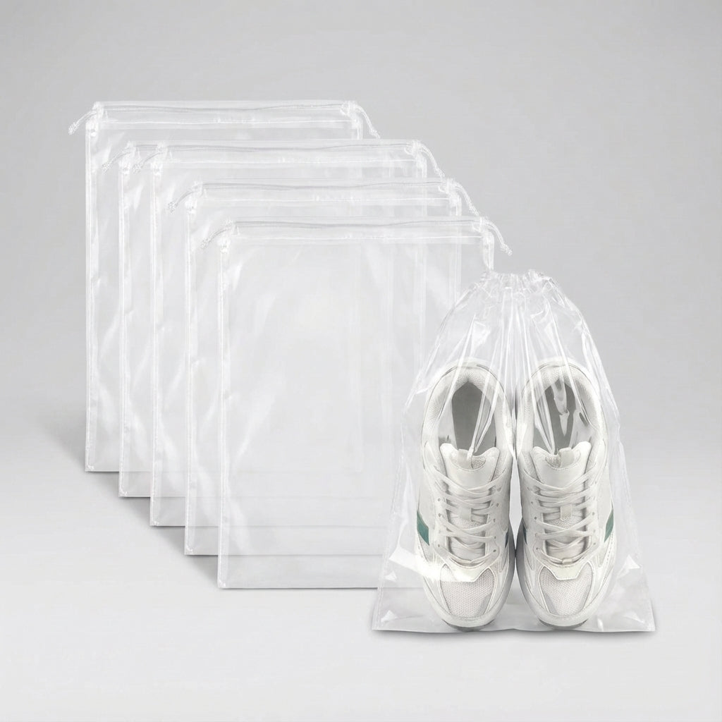 Efficient travel shoe storage with these unisex drawstring bags. Waterproof & dustproof for organized luggage.